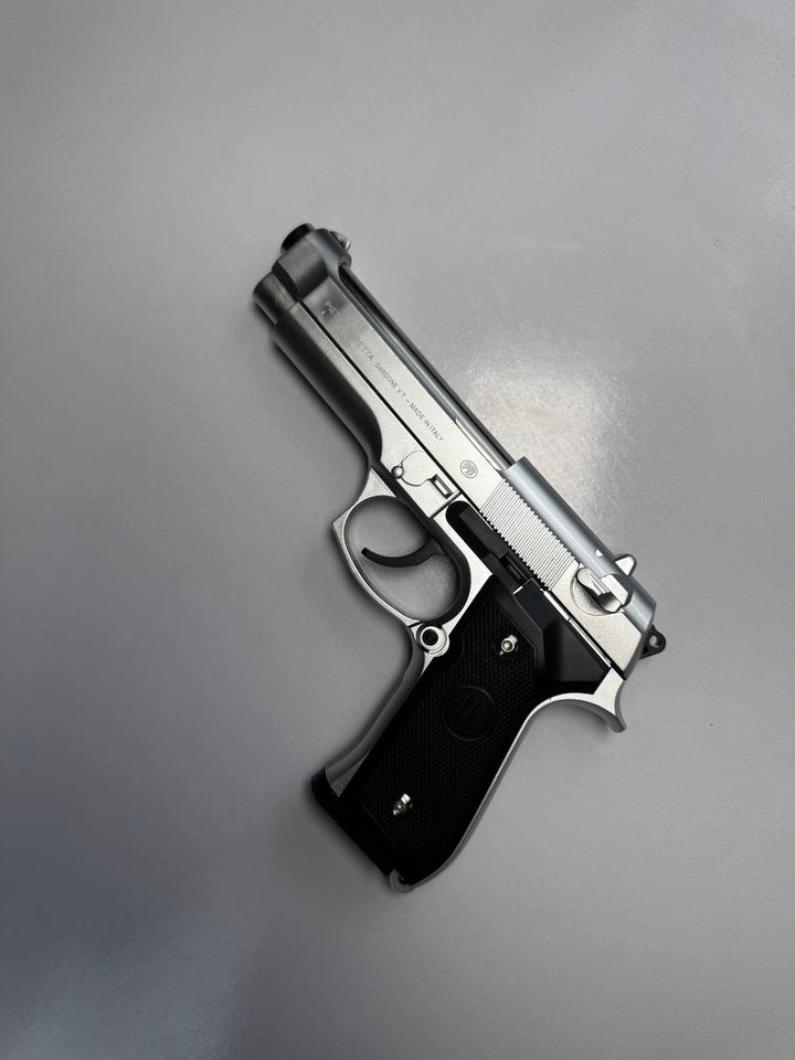 Silver M92 Beretta Airsoft Toy Gun – Realistic 6mm BB Pistol Replica for Safe Tactical Play